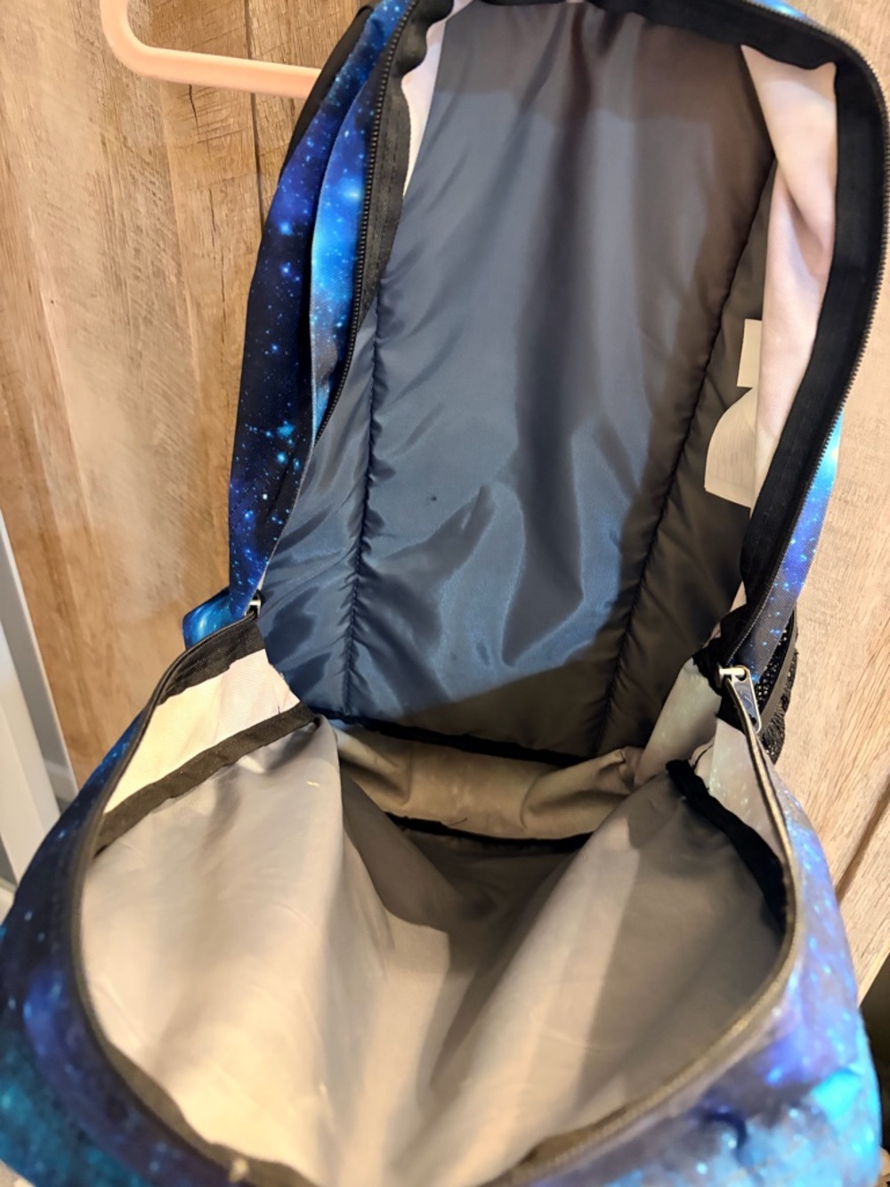 Jansport Cyberspace Galaxy Print Backpack Big Student Blue Black Teal - Picture 13 of 16